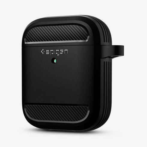 ACS05482 - Apple AirPods Pro 2 Case Rugged Armor in matte black showing the front